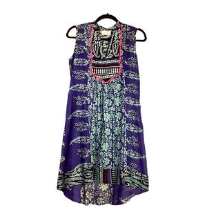 Chaudry Boho Blue & Green Swim coverup Sparkling details Size S/M